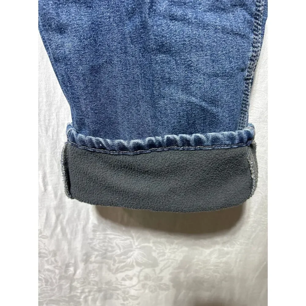 Wrangler Carpenter Jeans 36x34 Fleece Lined Blue Denim Vintage Grunge